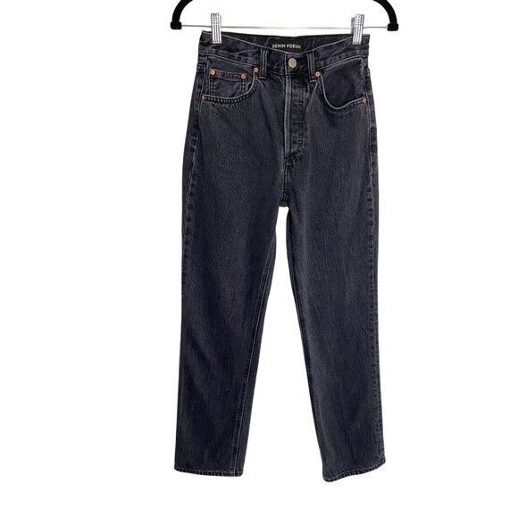 Aritzia Denim Forum The Joni High Rise Loose Black-sz 23 - Picture 1 of 12